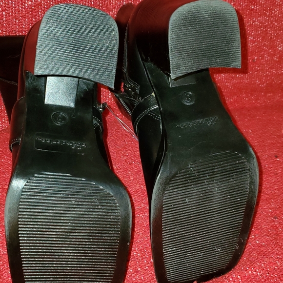 Vintage 90's Square Toed Chunky Heel Platform Boot - Picture 8 of 14